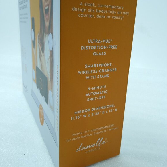 Danielle Creations Bluetooth L.E.D. Vanity Mirror Wireless Charging Hands Free - Picture 4 of 8